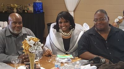 Deacon Morris, Minister Tolbert,  her husband Deacon L Tolbert enjoying their pastor 50th birthday