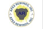 Logo of Apex Rewinds, Inc. featuring a stylized motor component.
