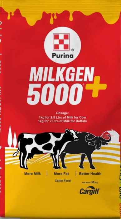 Purina Milkgen 5000+ cattle feed for more milk, fat, and better health.