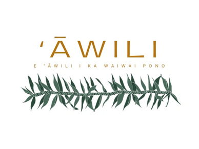Elegant logo with the word 'Āwili' and green leaves beneath.