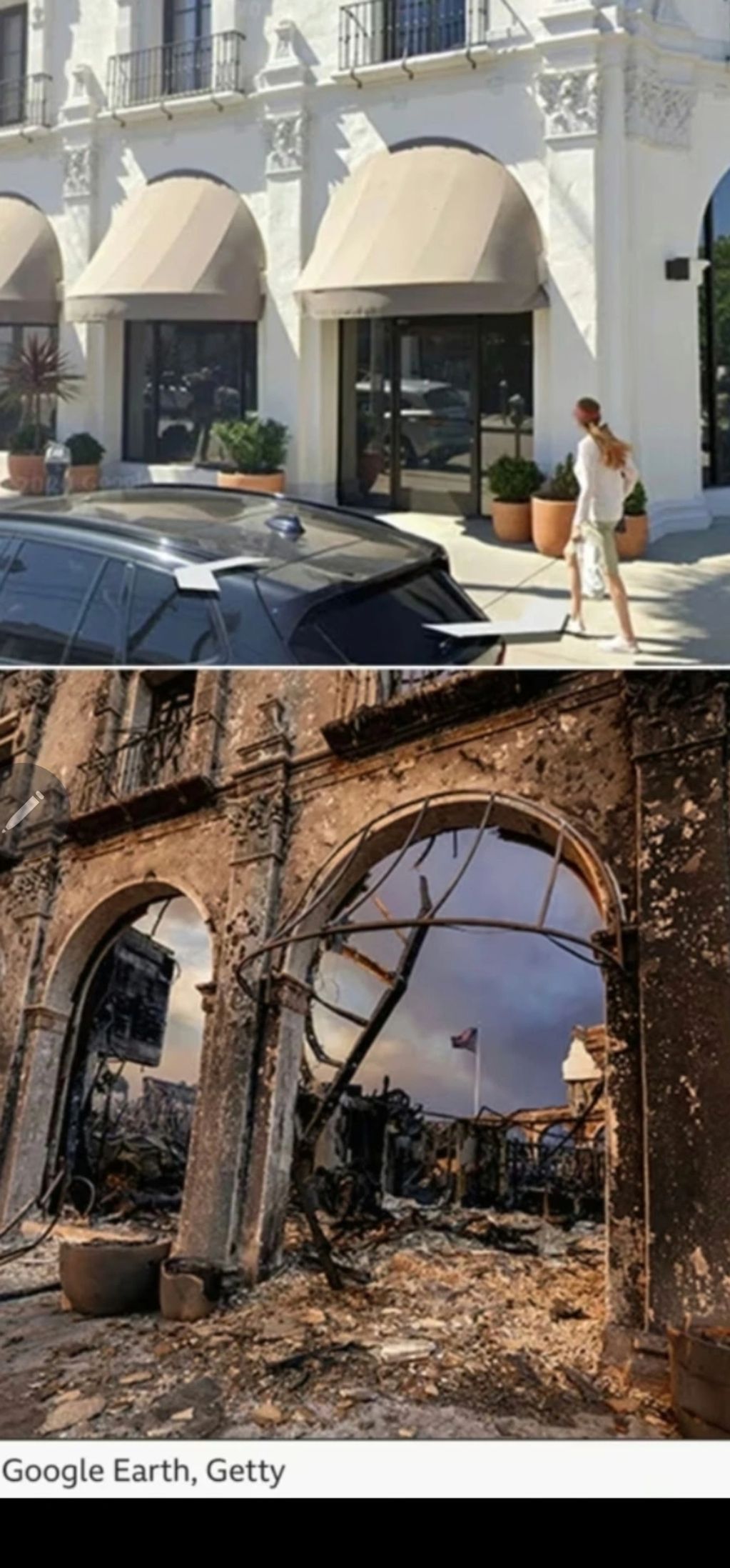 This is a before and after of a shopping center in Dallas.