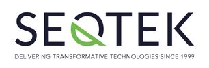 Logo of Seqtek with a green swoosh and tagline.