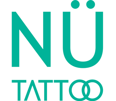 NU tattoo logo and illustration on a white background