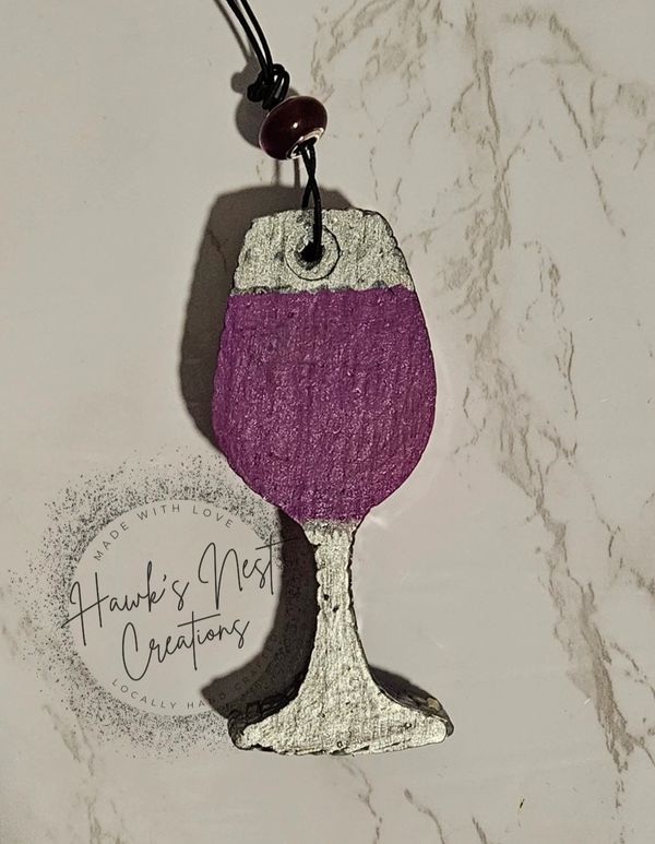 2oz burgundy wine glass car freshie