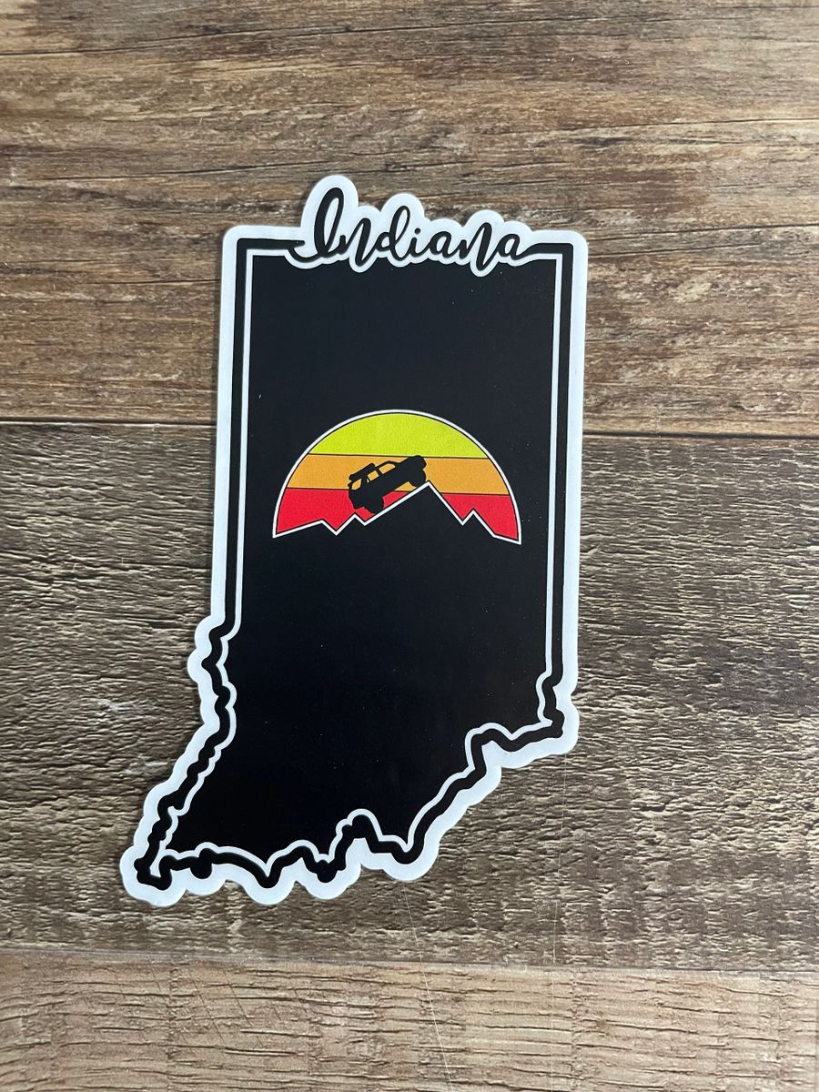 Indiana Yota Retro State Sticker with choice of vehicle (4Runner, FJ ...