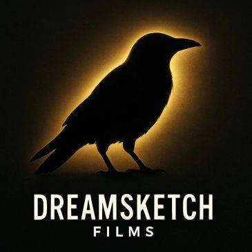 Silhouette of a bird with glowing background and text "Dreamsketch Films".