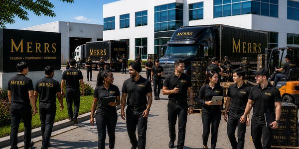 Equipo de trabajo de Merrs en instalaciones modernas.