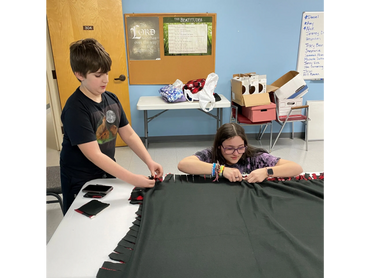 Making blankets for Turning Point