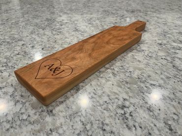 Personalized valentines charcuterie board.