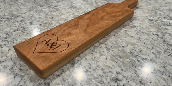 Personalized valentines cutting board.