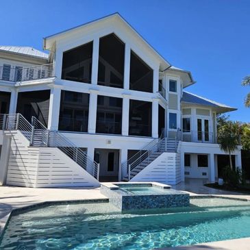 Pool area pressure washing