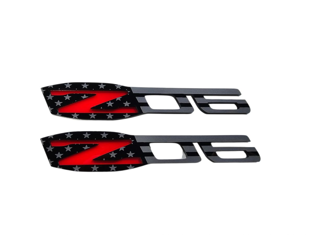 C6 Z06 Corvette American Flag Emblem