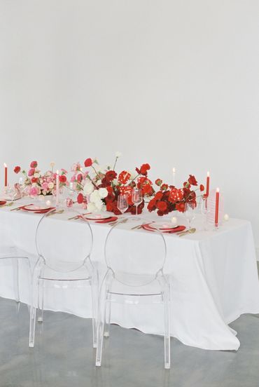 red, pink, and white valentines love inspired wedding tablescape, diamond creek farms, nashville tn