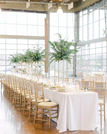 modern clean wedding with lots of greenery, wilma rudolph event center clarksville tennessee