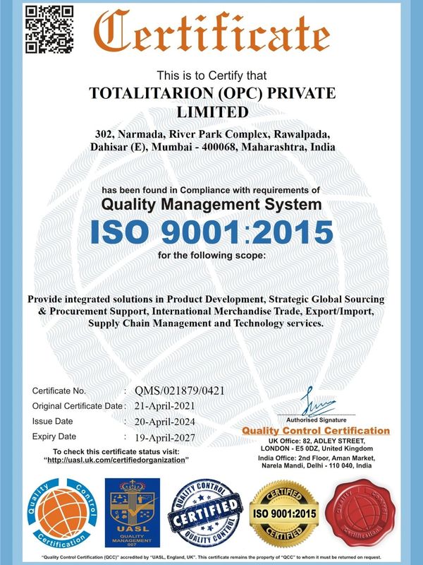 ISO 9001:2015 Certificate