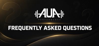 Graphic with AUA Performance logo and FAQ title.