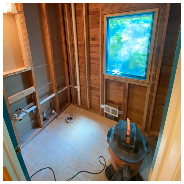 Finished bathroom demolition job. Clean and ready for contractor to begin their work. 