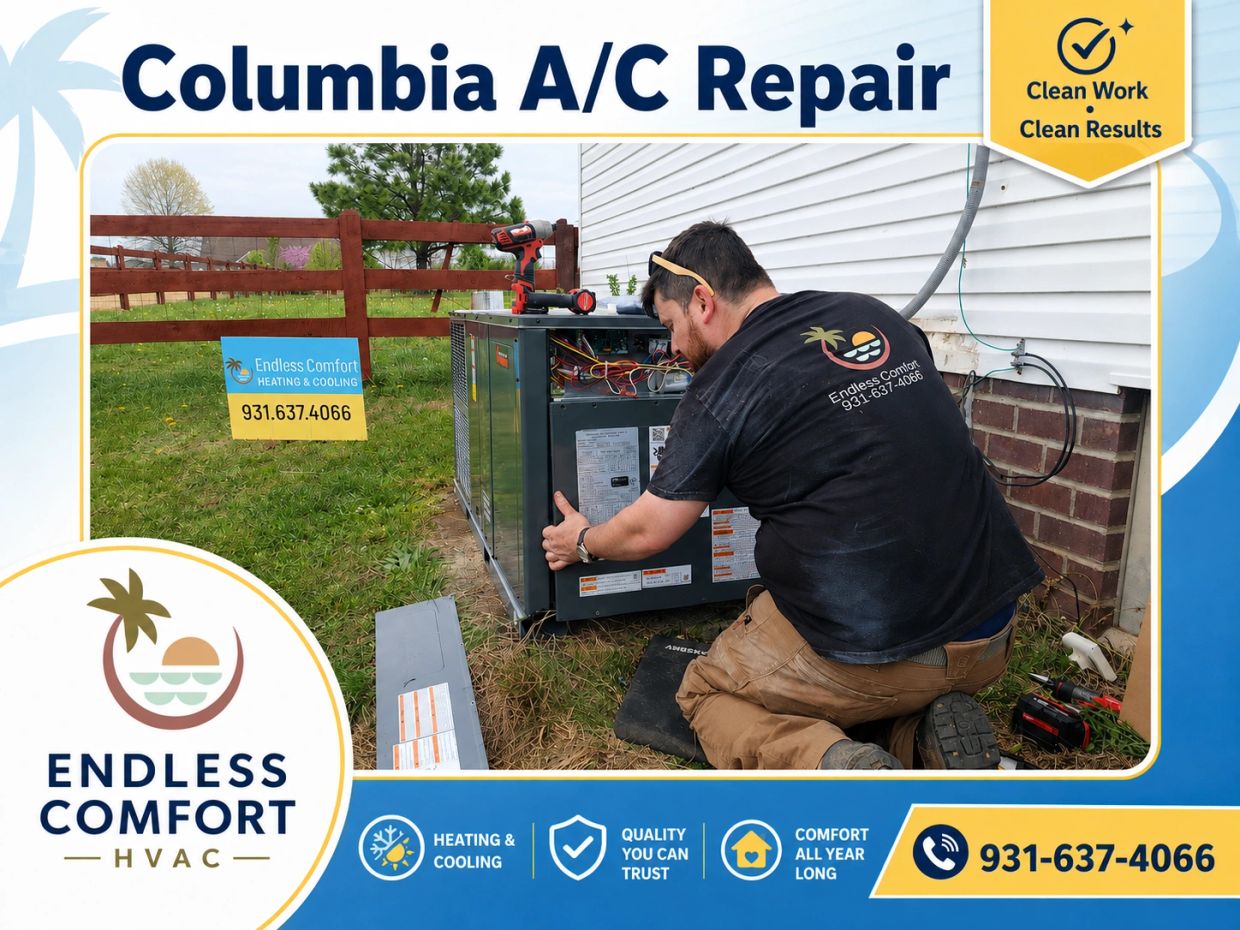 Endless Comfort HVAC finishing up a package unit install in Columbia Tennessee