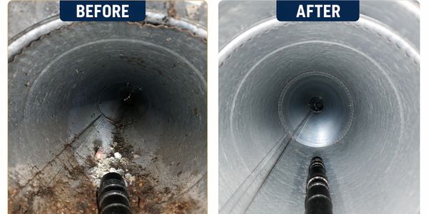 a Endless Comfort before and after of a ductwork cleaning job in Lewisburg Tn.