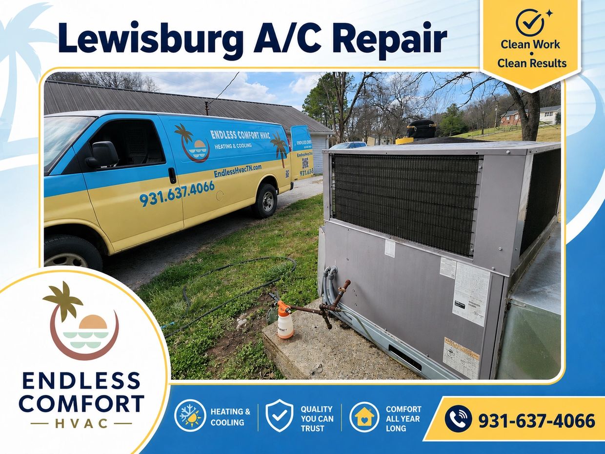 Endless Comfort HVAC Preforming a spring maintenance on a system in Lewisburg Tn.