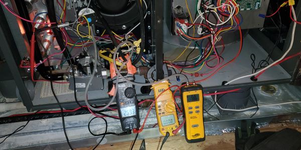 Endless Comfort Testing a gas furnace during a maintenance in Lewisburg Tn.
