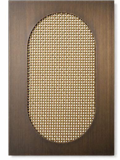 Brushed brass cabinet door finish