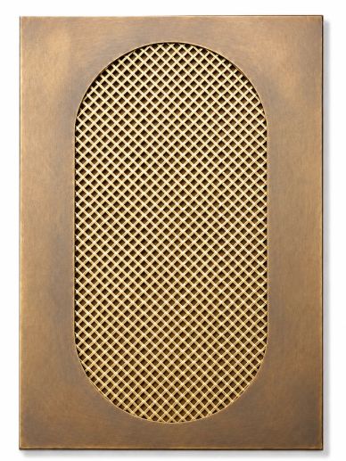 Burnished brass cabinet door 