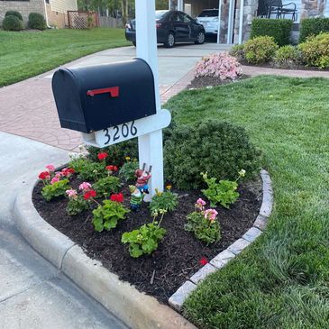 mailbox landscaping, flower planting