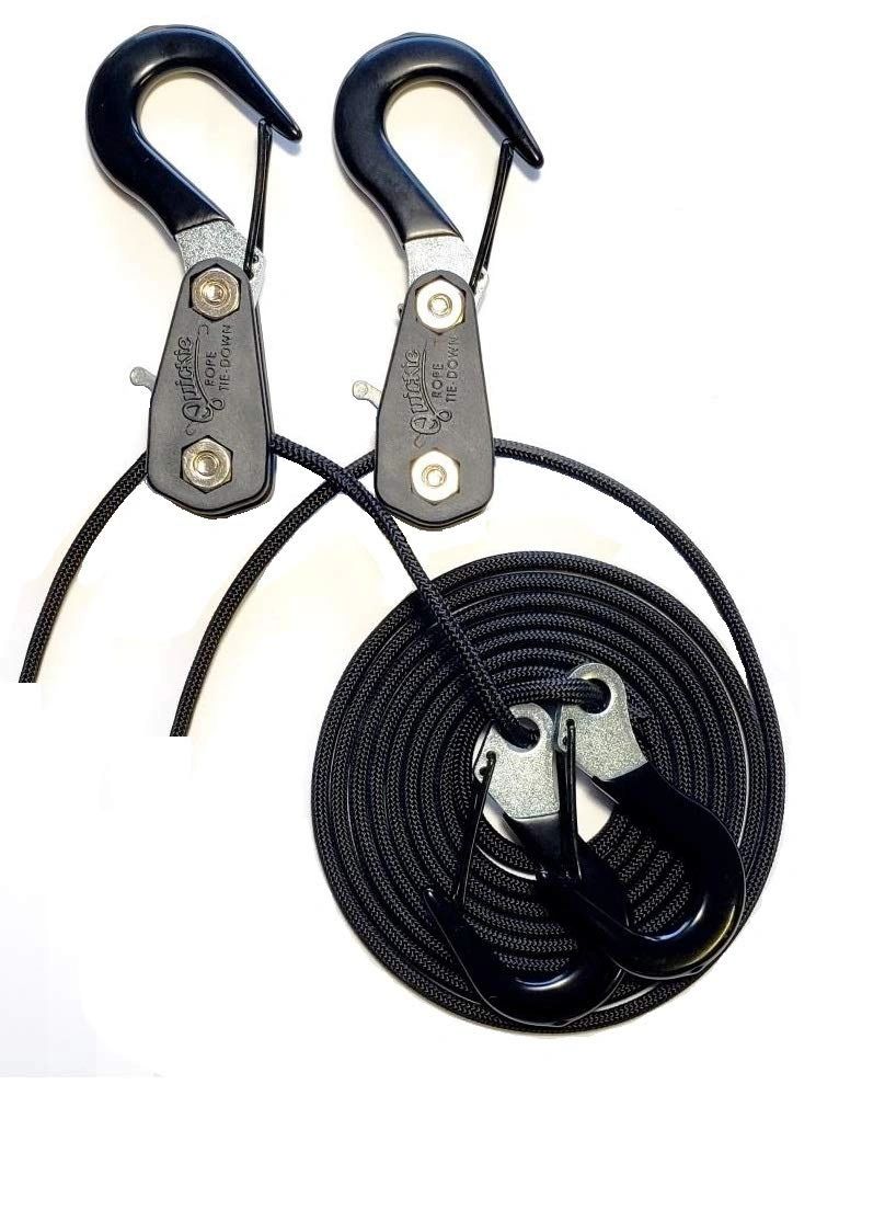 Working Load Limit 650lbs 3/8 Ratcheting Quickie Rope Tie-Down w/ 12ft Rope 