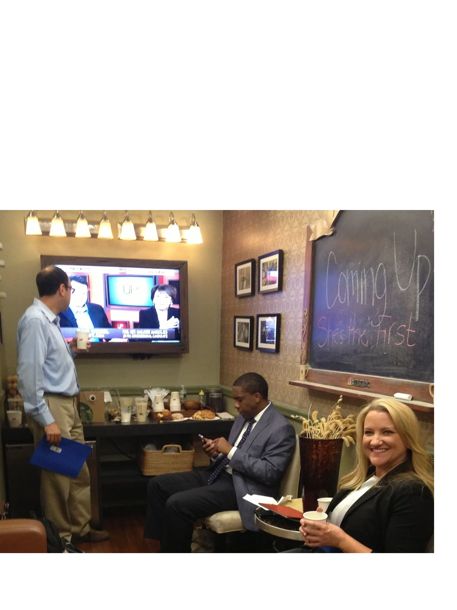 Jennifer in the greenroom at MSNBC.