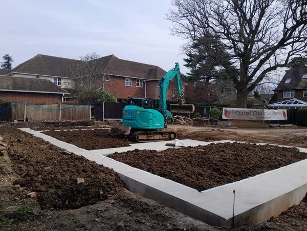 Foundation of a building under construction