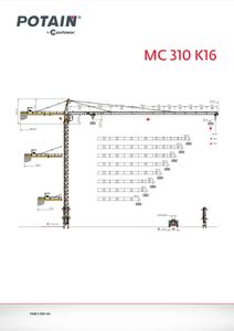 Potain MC 310 K16 Data Sheet