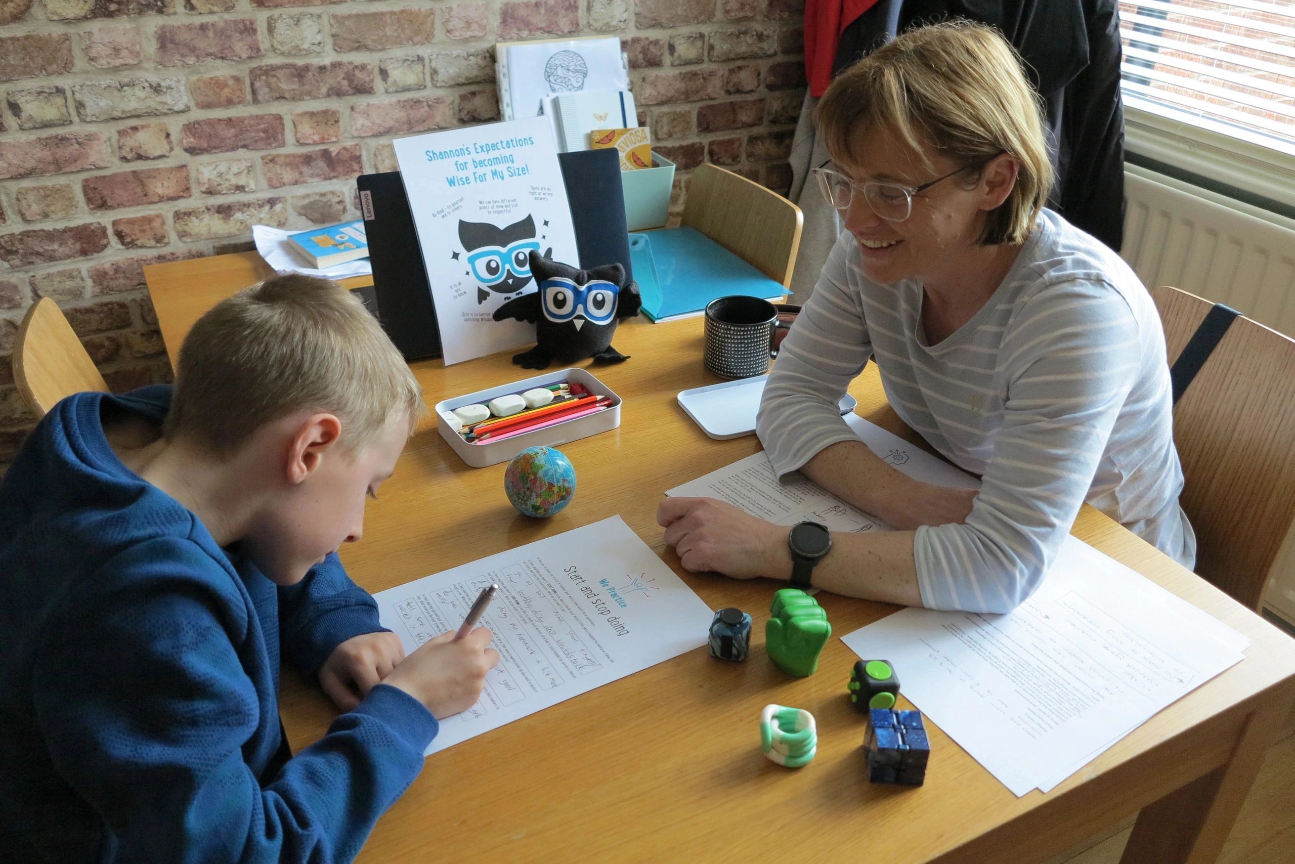 Wise for my Size Coach Wendy Miller coaching a boy using the Wise for my size methodology.  