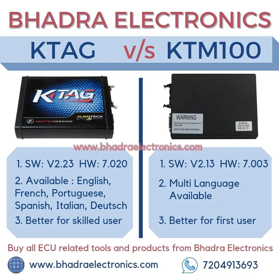 Difference between Ktag and KTM100. which is the best tool to use