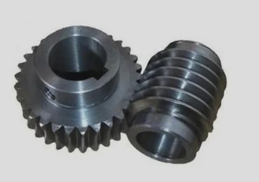 Metal gear and worm gear set for mechanical applications.