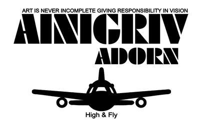 Silhouette of an airplane with an art quote above it.