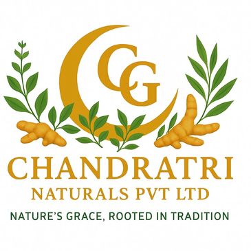 Logo of Chandratri Naturals Pvt Ltd with natural elements and a crescent moon.