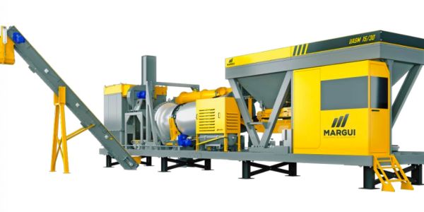 Industrial yellow concrete batching machine by Margui.