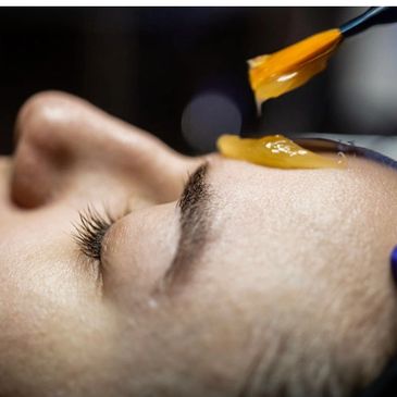 Girl getting skin care treatment