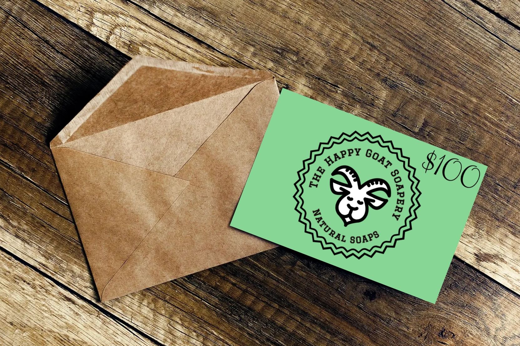 The Happy Goat Soapery Digital Gift Cards $100.00, $50.00,  $25.00. Best Gifts for 2021.