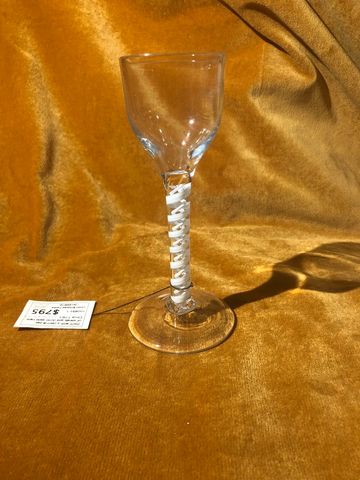 Georgian Wine glass DSOT stem with a central pair of spirals and outer wide tape
SN 100895-1