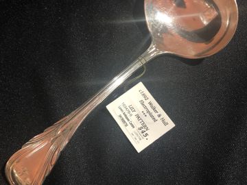 Lily pattern - Sauce Ladle Electroplated   Walker & Hall 1892.
SN 103740-0
