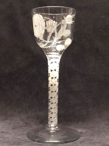 A scarce form of c1766-1775 Georgian Jacobite wine glass