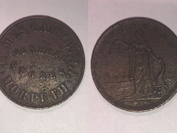 Penny Token, James Campbell General Store, Morpeth, Victoria