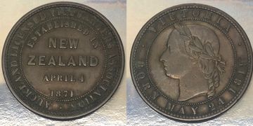 New Zealand Trade Token - Auckland 1871 Licenced Victuallers
