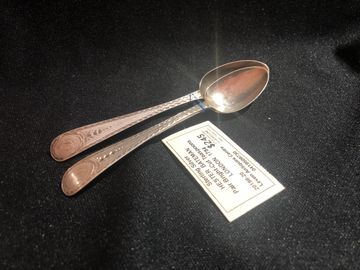 Sterling Silver pair of teaspoons
Hester Bateman 
London 1784
S/N 20198-20