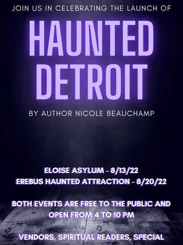 Haunted Detroit Book Launch By Author Nicole Beauchamp Event Flyer