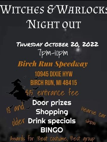 Witches & Warlocks Night Out event flyer