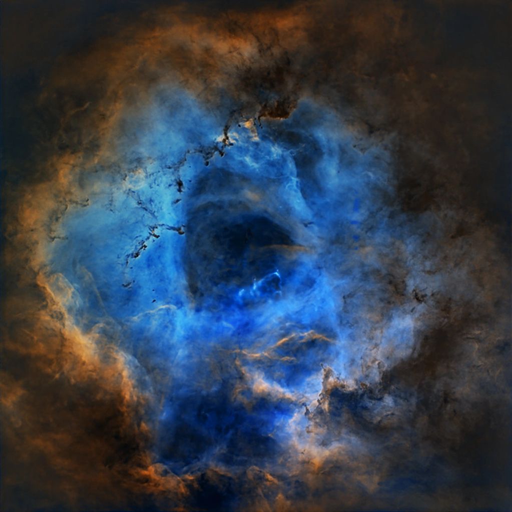 Starless image of NGC2244 the Rosette Nebula highlights the dramatic nature of narrowband images