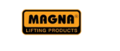 Logo of Magna Lifting Products with bold black text on an orange background.
